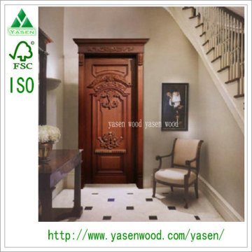 Diseño duradero MDF Caving Wooden Veneer Door